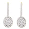 10kt Yellow Gold Women's Round Diamond Flower Cluster Dangle Leverback Earrings 1-2 Cttw - FREE Shipping (USA/CAN)-Gold & Diamond Earrings-JadeMoghul Inc.