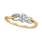10kt Yellow Gold Women's Round Diamond Flower Cluster Infinity Ring 1/4 Cttw - FREE Shipping (US/CAN)-Gold & Diamond Rings-5-JadeMoghul Inc.