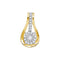 10kt Yellow Gold Women's Round Diamond Flower Cluster Teardrop Pendant 1-8 Cttw - FREE Shipping (US/CAN)-Gold & Diamond Pendants & Necklaces-JadeMoghul Inc.