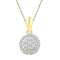 10kt Yellow Gold Women's Round Diamond Halo Flower Cluster Pendant 1-4 Cttw - FREE Shipping (US/CAN)-Gold & Diamond Pendants & Necklaces-JadeMoghul Inc.