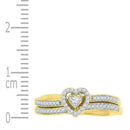 10kt Yellow Gold Women's Round Diamond Heart Bridal Wedding Engagement Ring Band Set 1/4 Cttw - FREE Shipping (US/CAN)-Gold & Diamond Wedding Ring Sets-5-JadeMoghul Inc.