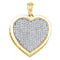 10kt Yellow Gold Women's Round Diamond Heart Cluster Charm Pendant 3-4 Cttw - FREE Shipping (US/CAN)-Gold & Diamond Pendants & Necklaces-JadeMoghul Inc.