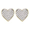 10kt Yellow Gold Women's Round Diamond Heart Cluster Screwback Earrings 1-10 Cttw - FREE Shipping (USA/CAN)-Gold & Diamond Earrings-JadeMoghul Inc.