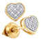 10kt Yellow Gold Women's Round Diamond Heart Cluster Screwback Earrings 1-20 Cttw - FREE Shipping (USA/CAN)-Gold & Diamond Earrings-JadeMoghul Inc.