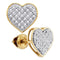 10kt Yellow Gold Women's Round Diamond Heart Cluster Screwback Earrings 1-6 Cttw - FREE Shipping (USA/CAN)-Gold & Diamond Earrings-JadeMoghul Inc.