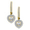 10kt Yellow Gold Women's Round Diamond Heart Dangle Earrings 3-4 Cttw - FREE Shipping (USA/CAN)-Gold & Diamond Earrings-JadeMoghul Inc.