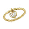 10kt Yellow Gold Women's Round Diamond Heart Dangle Rope Stackable Band Ring 1/10 Cttw - FREE Shipping (US/CAN)-Rings And Bands-6-JadeMoghul Inc.