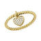 10kt Yellow Gold Womens Round Diamond Heart Dangle Rope Stackable Band Ring 1/10 Cttw-Gold & Diamond Rings-9.5-JadeMoghul Inc.