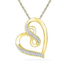 10kt Yellow Gold Women's Round Diamond Heart Infinity Pendant 1-10 Cttw - FREE Shipping (US/CAN)-Gold & Diamond Pendants & Necklaces-JadeMoghul Inc.