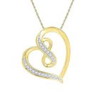 10kt Yellow Gold Womens Round Diamond Heart Infinity Pendant 1-20 Cttw - FREE Shipping (US/CAN)-Gold & Diamond Pendants & Necklaces-JadeMoghul Inc.
