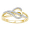 10kt Yellow Gold Women's Round Diamond Heart Infinity Ring 1/6 Cttw - FREE Shipping (US/CAN)-Gold & Diamond Heart Rings-5-JadeMoghul Inc.