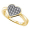 10kt Yellow Gold Women's Round Diamond Heart Love Cluster Ring 1/10 Cttw - FREE Shipping (US/CAN)-Gold & Diamond Heart Rings-5-JadeMoghul Inc.