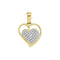 10kt Yellow Gold Women's Round Diamond Heart Love Milgrain Pendant 1-10 Cttw - FREE Shipping (US/CAN)-Gold & Diamond Pendants & Necklaces-JadeMoghul Inc.