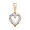 10kt Yellow Gold Womens Round Diamond Heart Love Pendant .01 Cttw - FREE Shipping (US/CAN)-Gold & Diamond Pendants & Necklaces-JadeMoghul Inc.