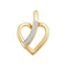 10kt Yellow Gold Women's Round Diamond Heart Love Pendant .03 Cttw - FREE Shipping (US/CAN)-Gold & Diamond Pendants & Necklaces-JadeMoghul Inc.