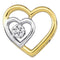 10kt Yellow Gold Women's Round Diamond Heart Love Pendant .03 Cttw - FREE Shipping (US/CAN)-Gold & Diamond Pendants & Necklaces-JadeMoghul Inc.