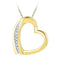 10kt Yellow Gold Women's Round Diamond Heart Love Pendant .03 Cttw - FREE Shipping (US/CAN)-Pendants And Necklaces-JadeMoghul Inc.