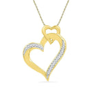 10kt Yellow Gold Women's Round Diamond Heart Love Pendant 1-10 Cttw - FREE Shipping (US/CAN)-Gold & Diamond Pendants & Necklaces-JadeMoghul Inc.