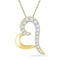 10kt Yellow Gold Women's Round Diamond Heart Love Pendant 1-12 Cttw - FREE Shipping (US/CAN)-Gold & Diamond Pendants & Necklaces-JadeMoghul Inc.