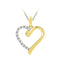 10kt Yellow Gold Women's Round Diamond Heart Love Pendant 1-20 Cttw - FREE Shipping (US/CAN)-Gold & Diamond Pendants & Necklaces-JadeMoghul Inc.