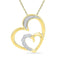 10kt Yellow Gold Women's Round Diamond Heart Love Pendant 1-20 Cttw - FREE Shipping (US/CAN)-Gold & Diamond Pendants & Necklaces-JadeMoghul Inc.