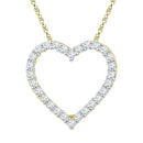 10kt Yellow Gold Women's Round Diamond Heart Love Pendant 1-4 Cttw - FREE Shipping (US/CAN)-Gold & Diamond Pendants & Necklaces-JadeMoghul Inc.