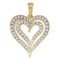 10kt Yellow Gold Women's Round Diamond Heart Love Pendant 1-4 Cttw - FREE Shipping (US/CAN)-Gold & Diamond Pendants & Necklaces-JadeMoghul Inc.