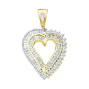 10kt Yellow Gold Women's Round Diamond Heart Love Pendant 7-8 Cttw - FREE Shipping (US/CAN)-Gold & Diamond Pendants & Necklaces-JadeMoghul Inc.