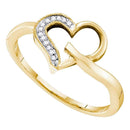 10kt Yellow Gold Women's Round Diamond Heart Love Ring 1/20 Cttw - FREE Shipping (US/CAN)-Gold & Diamond Heart Rings-5.5-JadeMoghul Inc.
