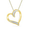 10kt Yellow Gold Womens Round Diamond Heart Outline Pendant .03 Cttw - FREE Shipping (US/CAN)-Gold & Diamond Pendants & Necklaces-JadeMoghul Inc.