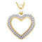 10kt Yellow Gold Women's Round Diamond Heart Outline Pendant 1-10 Cttw - FREE Shipping (US/CAN)-Gold & Diamond Pendants & Necklaces-JadeMoghul Inc.