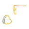 10kt Yellow Gold Womens Round Diamond Heart Stud Earrings 1-10 Cttw - FREE Shipping (US/CAN)-Gold & Diamond Earrings-JadeMoghul Inc.