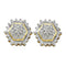 10kt Yellow Gold Women's Round Diamond Hexagon Geometric Cluster Earrings 1-10 Cttw - FREE Shipping (US/CAN)-Gold & Diamond Earrings-JadeMoghul Inc.