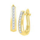 10kt Yellow Gold Women's Round Diamond Hoop Earrings 1-4 Cttw - FREE Shipping (US/CAN)-Gold & Diamond Earrings-JadeMoghul Inc.