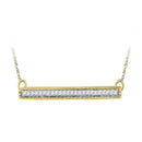 10kt Yellow Gold Women's Round Diamond Horizontal Bar Pendant Necklace 1-10 Cttw - FREE Shipping (US/CAN)-Gold & Diamond Pendants & Necklaces-JadeMoghul Inc.