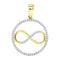 10kt Yellow Gold Womens Round Diamond Infinity Circle Pendant 1-4 Cttw-Gold & Diamond Pendants & Necklaces-JadeMoghul Inc.