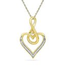 10kt Yellow Gold Women's Round Diamond Infinity Heart Love Pendant 1-12 Cttw - FREE Shipping (US/CAN)-Gold & Diamond Pendants & Necklaces-JadeMoghul Inc.