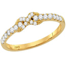 10kt Yellow Gold Women's Round Diamond Infinity Knot Stackable Band Ring 1/4 Cttw - FREE Shipping (US/CAN)-Rings And Bands-5-JadeMoghul Inc.