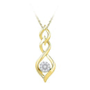 10kt Yellow Gold Women's Round Diamond Infinity Pendant 1-10 Cttw - FREE Shipping (US/CAN)-Gold & Diamond Pendants & Necklaces-JadeMoghul Inc.