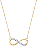 10kt Yellow Gold Women's Round Diamond Infinity Pendant Necklace 1-10 Cttw - FREE Shipping (US/CAN)-Gold & Diamond Pendants & Necklaces-JadeMoghul Inc.