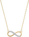 10kt Yellow Gold Women's Round Diamond Infinity Pendant Necklace 1-10 Cttw - FREE Shipping (US/CAN)-Gold & Diamond Pendants & Necklaces-JadeMoghul Inc.