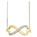10kt Yellow Gold Women's Round Diamond Infinity Pendant Necklace 1-10 Cttw - FREE Shipping (US/CAN)-Gold & Diamond Pendants & Necklaces-JadeMoghul Inc.