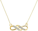 10kt Yellow Gold Women's Round Diamond Infinity Pendant Necklace 1-20 Cttw - FREE Shipping (US/CAN)-Gold & Diamond Pendants & Necklaces-JadeMoghul Inc.