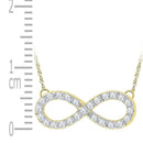 10kt Yellow Gold Women's Round Diamond Infinity Pendant Necklace 1-5 Cttw - FREE Shipping (US/CAN)-Gold & Diamond Pendants & Necklaces-JadeMoghul Inc.