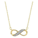 10kt Yellow Gold Women's Round Diamond Infinity Pendant Necklace 1-6 Cttw - FREE Shipping (US/CAN)-Gold & Diamond Pendants & Necklaces-JadeMoghul Inc.