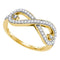 10kt Yellow Gold Women's Round Diamond Infinity Ring 1/3 Cttw - FREE Shipping (US/CAN)-Gold & Diamond Rings-5-JadeMoghul Inc.