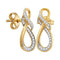 10kt Yellow Gold Women's Round Diamond Infinity Screwback Earrings 1-6 Cttw - FREE Shipping (USA/CAN)-Gold & Diamond Earrings-JadeMoghul Inc.