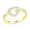 10kt Yellow Gold Women's Round Diamond Infinity Twist Heart Ring 1/10 Cttw - FREE Shipping (US/CAN)-Gold & Diamond Heart Rings-5-JadeMoghul Inc.