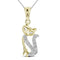 10kt Yellow Gold Women's Round Diamond Kitty Cat Animal Pendant 1-20 Cttw - FREE Shipping (US/CAN)-Gold & Diamond Pendants & Necklaces-JadeMoghul Inc.