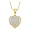 10kt Yellow Gold Women's Round Diamond Layered Heart Cluster Pendant 1-6 Cttw - FREE Shipping (US/CAN)-Gold & Diamond Pendants & Necklaces-JadeMoghul Inc.